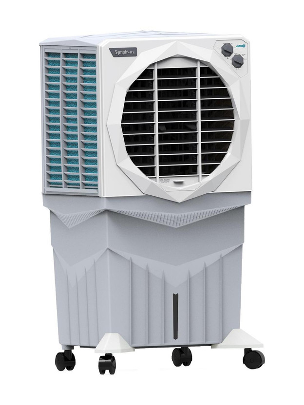 Symphony 75 L Desert Air Cooler with 3 side Honeycomb Cooling Pad CFD Technology Inverter Compatible(White, Jumbo 75XL +)