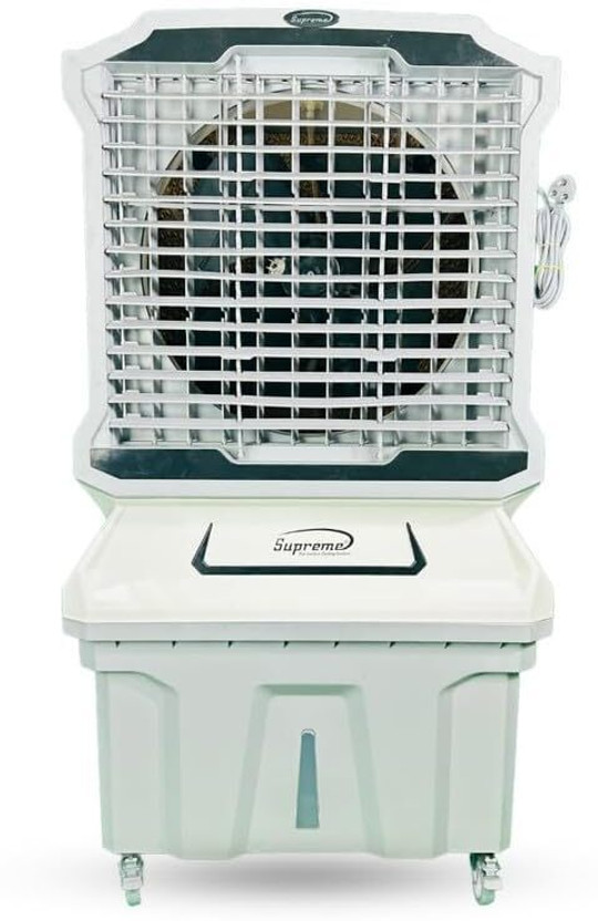Supreme 115 L Desert Air Cooler(White, Grey, AERO-22 | 450 Watt | 22 Inch Blade | 4 Way Swing Deflection)