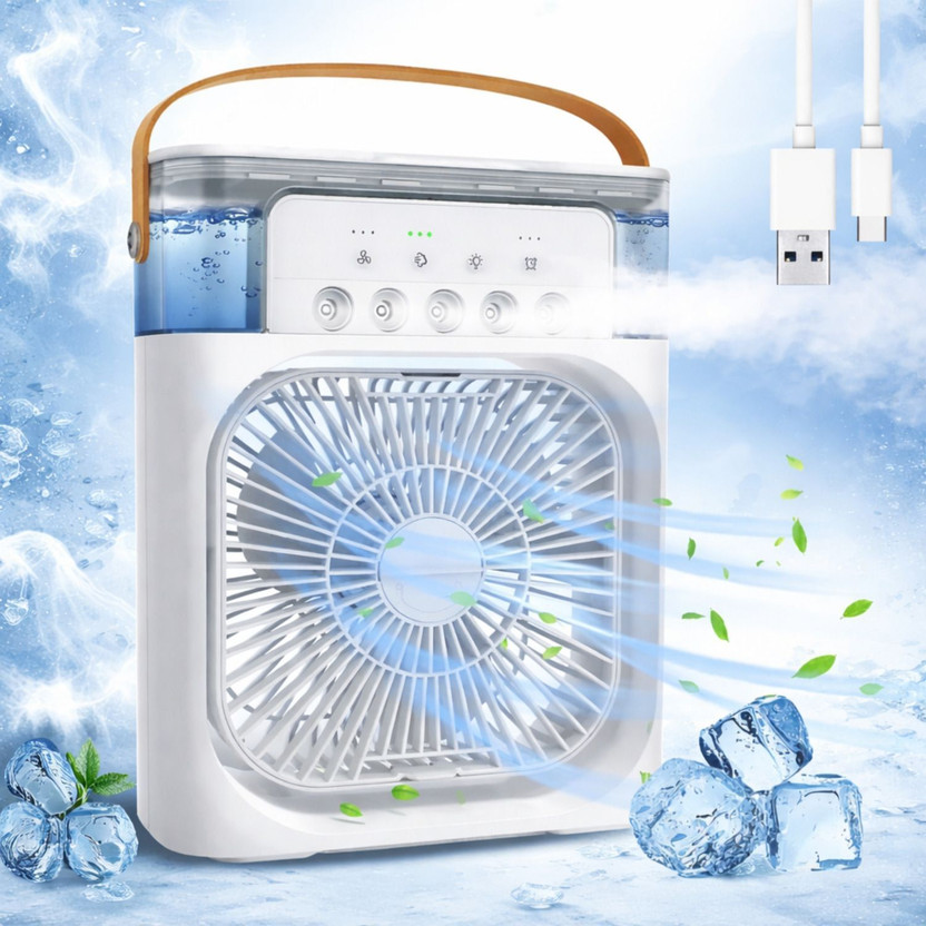 MYCHNw 600 L Room/Personal Air Cooler(White, Portable Mini Air Cooler | USB Powered Personal Evaporative Air Cooler)