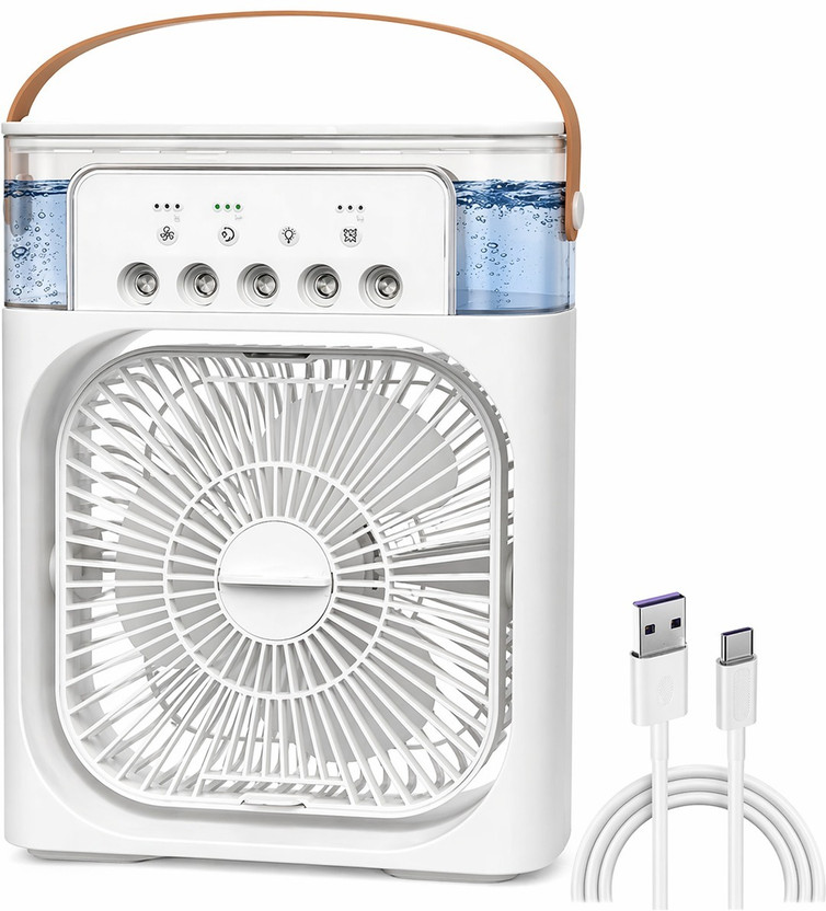 GG Gift 3.99 L Room/Personal Air Cooler(Black (600 ML Water Capacity), Portable Mini Air Cooler & Water Tank, 3-Speed Fan, USB Powered Air Conditioner)