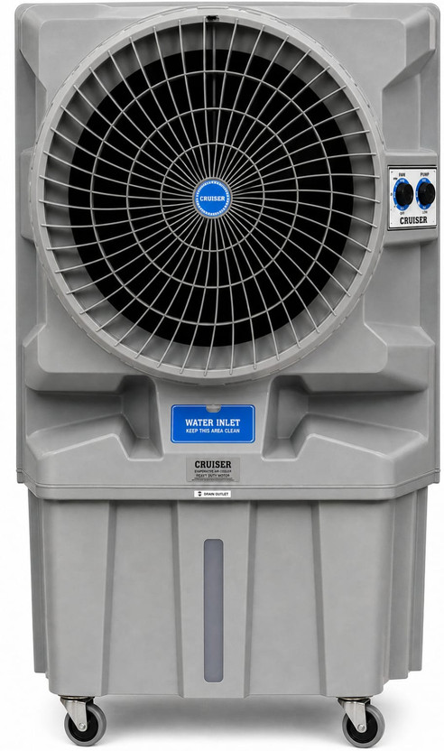 CRUISER 125 L Desert Air Cooler(Grey, Dominor| Large Spaces Shop Factory| 20" Fan| 125 Ft Air Throw| Honeycomb Cooling)