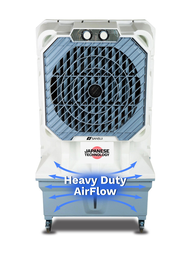 Sansui 100 L Desert Air Cooler High Grade Honeycomb design, BIS Approved(White, Blue, GLACIAL_100)