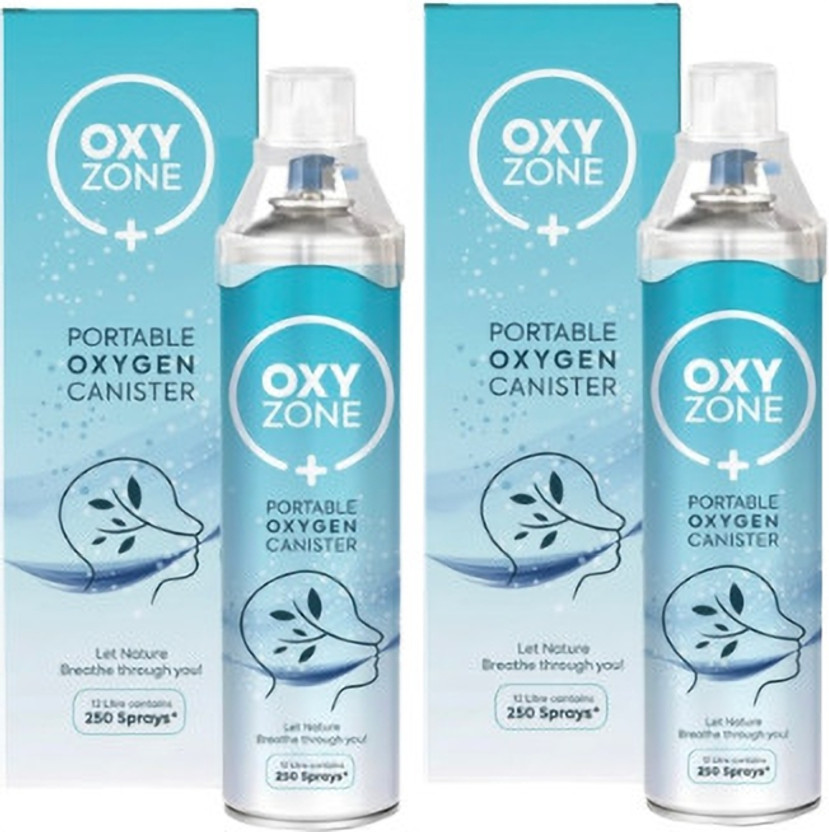 Oxyzone Natural Oxygen Portable Cylinder (2 x 12 L) (2 x 250 puffs) Portable Oxygen Can