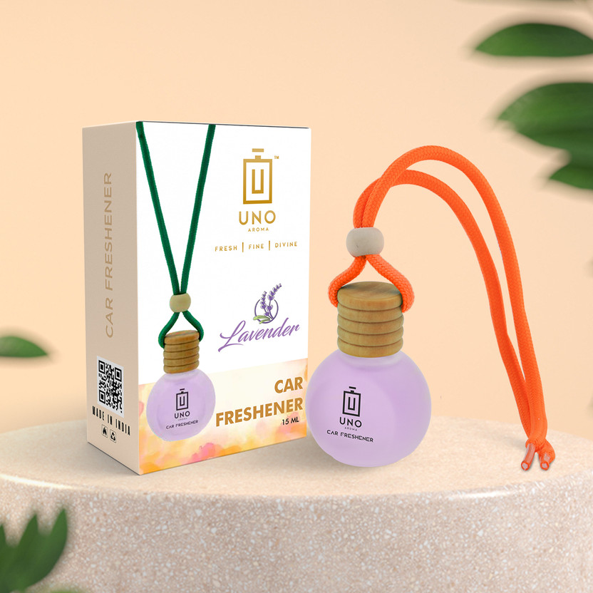 UNO AROMA Lavender Fragrance Car Freshener Diffuser Car Freshener Hanging/Car Perfumes Accessories Long Lasting Good Smell Fragrance(15 ml)