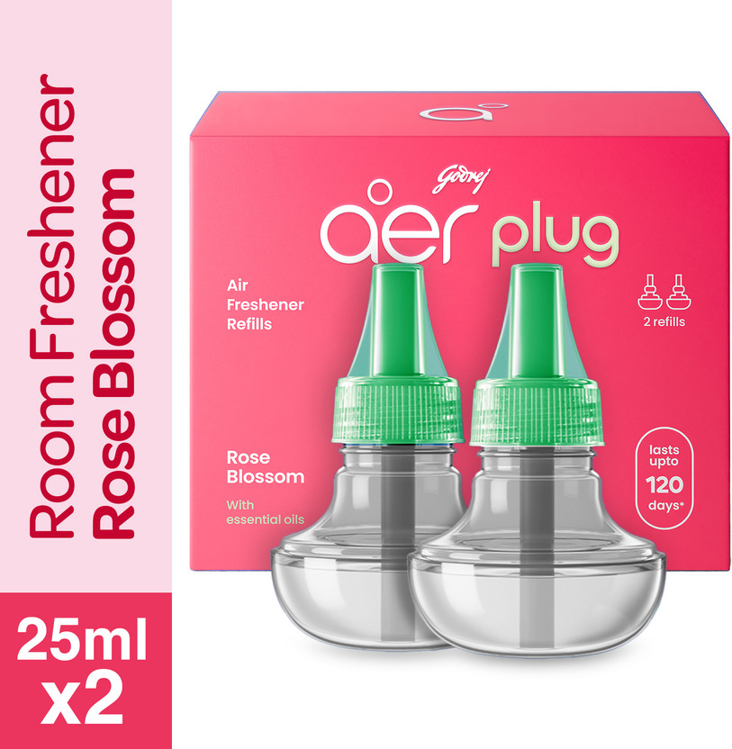 Godrej Godrej Aer Rose Blossom Refill | Plug | Electric Air Freshener |(2 x 25 ml) - Flipkart Deal