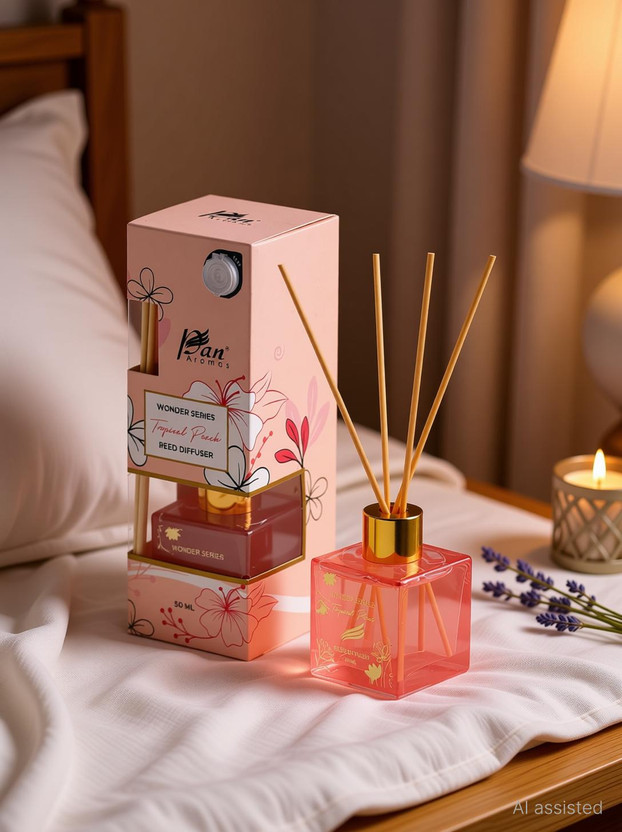 Pan Aromas Tropical Peach Wonder Series - Reed Diffuser Set Tropical Peach Wonder Series - Reed(50 ml)
