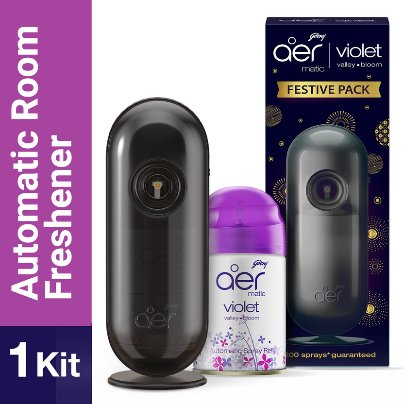 Godrej Aer Matic Room Freshener - Violet Valley Bloom Automatic Spray Matic Combi(210 ml)