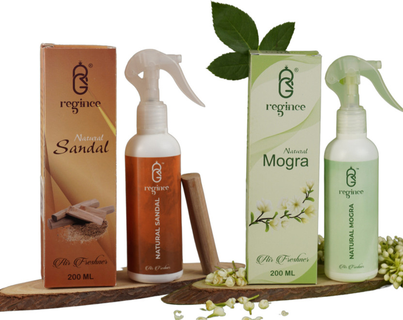 REGINCE mogra, sandal Spray Room air freshener spray 400ml Mogra sandal_20(2 x 200 ml)