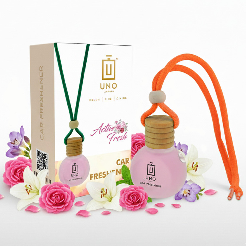 UNO AROMA Active Fresh Car Freshener Diffuser Car Freshener Hanging/Car Perfumes Accessories Long Lasting Good Smell Fragrance(15 ml)
