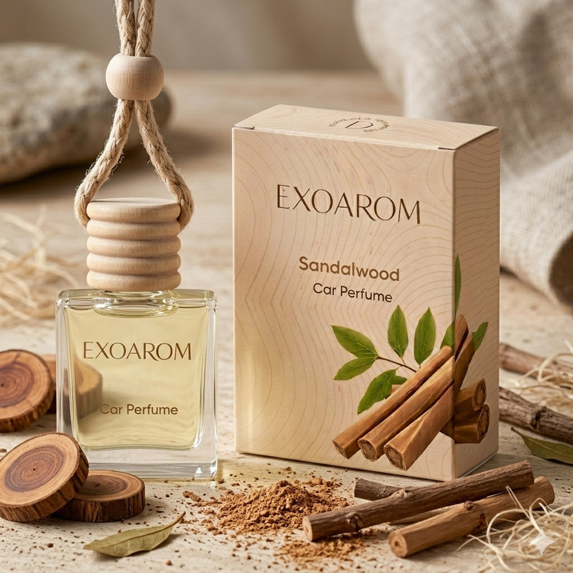 EXOAROM Sandalwood Chandan Car Freshener Diffuser Car perfume Air Freshner Hanging Pod(10 ml)
