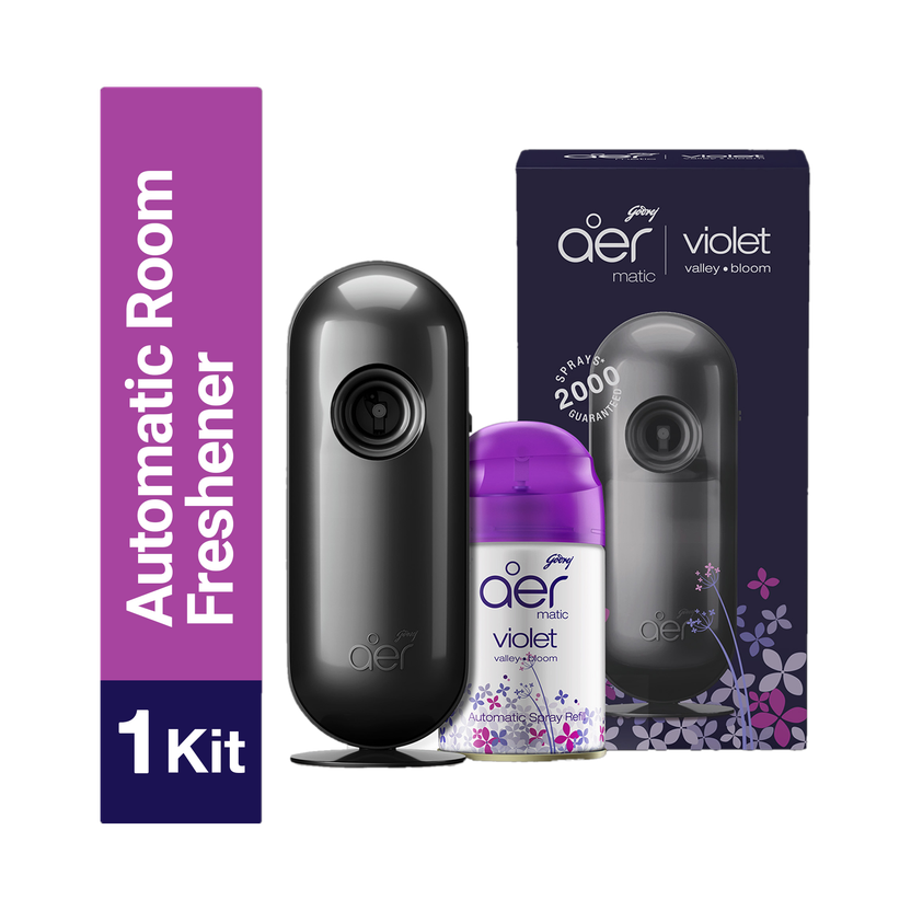 Godrej Aer Matic Room Freshener - Violet Valley Bloom Automatic Spray Matic Combi(210 ml)