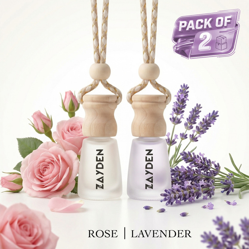 Zayden Zayden ROSE, LAVENDER Diffuser Car Freshener Hanging Perfumes Long Lasting Fragrance(2 x 6 ml) - Flipkart Deal