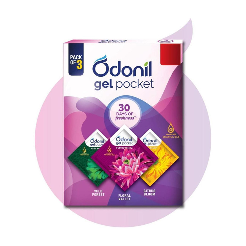 Odonil Odonil Citrus Bloom, Floral Valley, Wild Forest Blocks gel pocket pack of 3(3 x 10 g) - Flipkart Deal