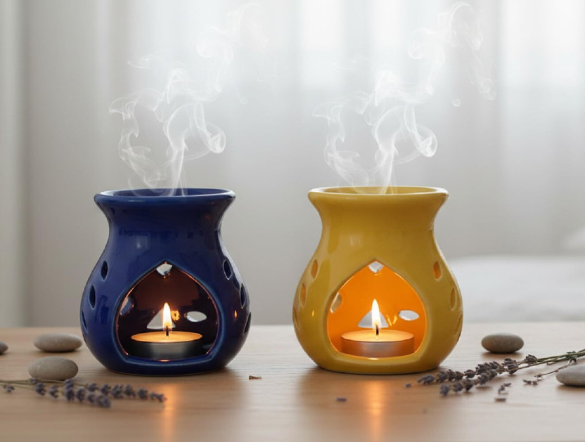 DEVERAUX lemon grass Diffuser Set yellow and blue ceramic diffuser set(2 x 5 ml)