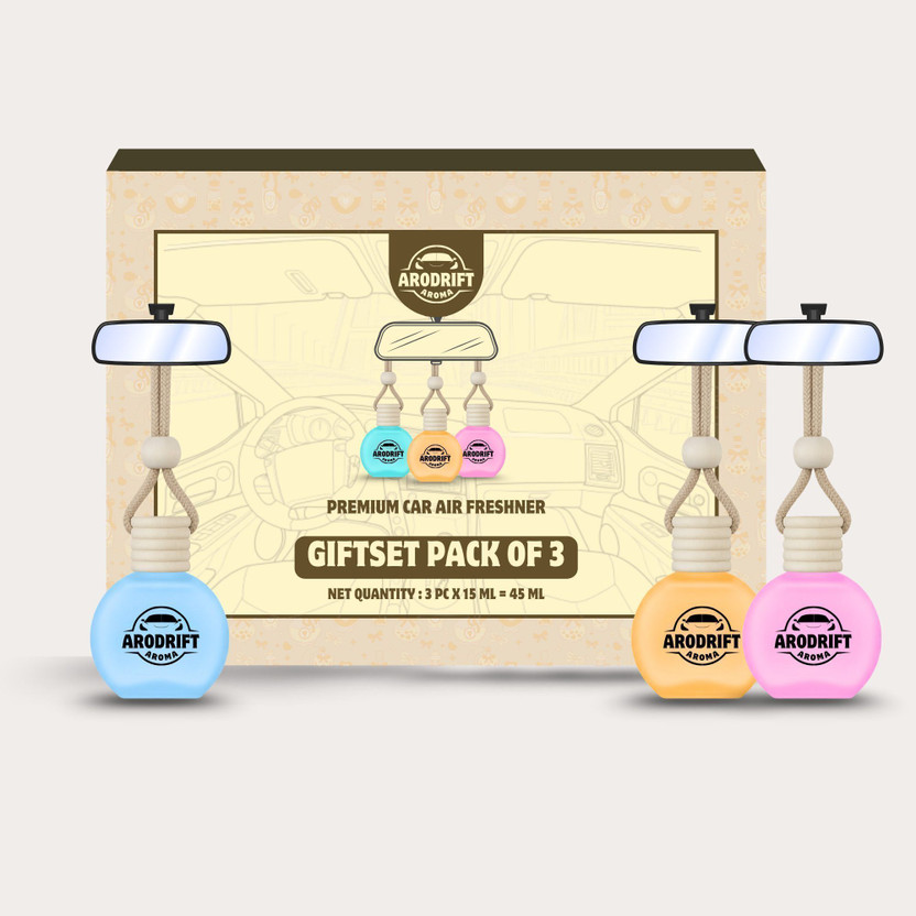 AroDrift Desert Oud, Ocean Breeze, Lavender Car Freshener Diffuser Premium Hanging Car Perfume | Desert Oud, Lavender |Car Accessories |15ML X 3 Bottle | 45 ML(3 x 15 ml)