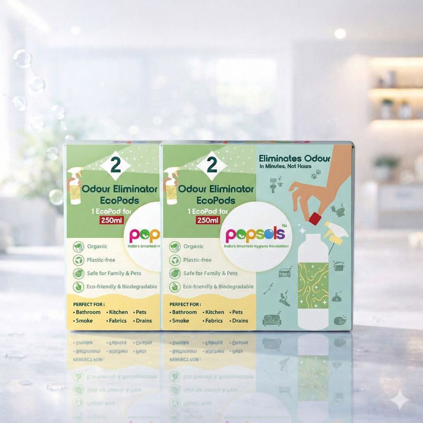 POPSOLS Non Fragrant Spray Odour Eliminator EcoPods (Each Pack 2 EcoPods) Pack of 2 |1 Ecopod makes 250ml(2 x 0.5 L)