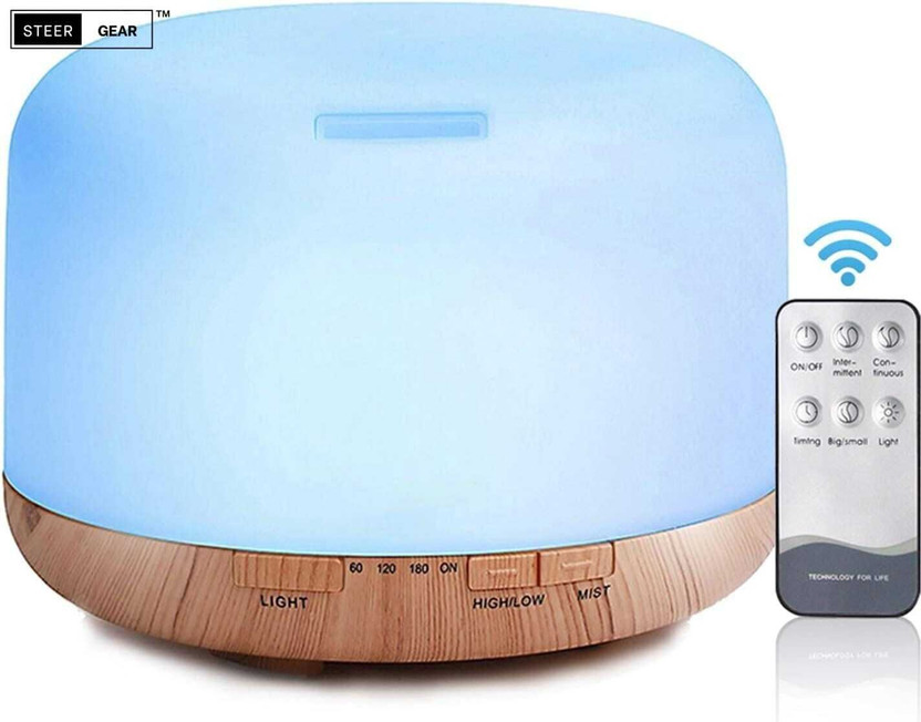 SteerGear Aroma Diffuser-White Diffuser 7 Colors LED Essential Oil Aroma Diffuser Essential Oil Diffuser(500 ml)
