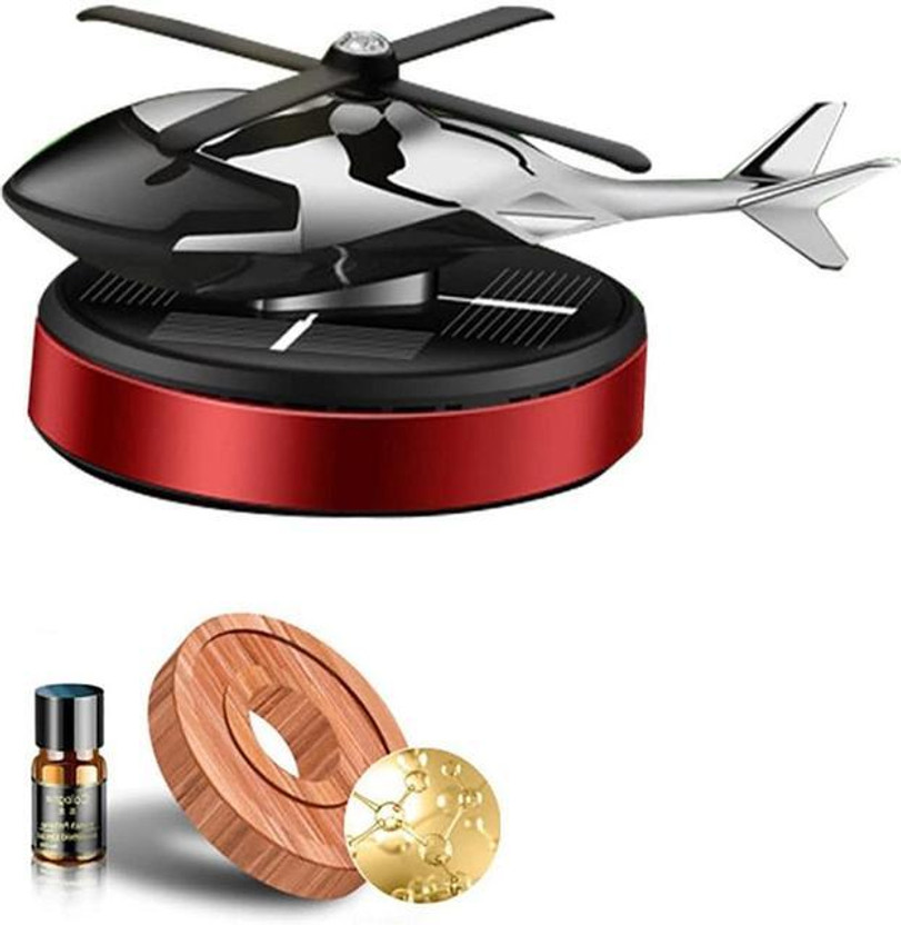 AIRSKY Car Air Freshener Perfume Solar Power, Car Dashboard Helicopter, Aqua Fragrance Red Car Freshener Diffuser Helicopter Perfume-225(50 ml)