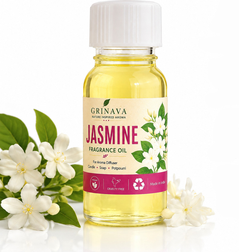 Grinava Grinava Jasmine Aroma Oil Premium Jasmine Fragrance Oil (42 ml) for Room Diffuser, Scented Candles & Handmade Soaps – Long Lasting Floral Aroma(42 ml) - Flipkart Deal