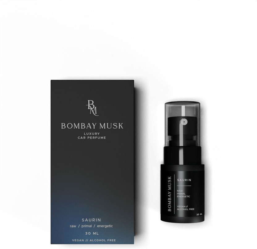 Bombay Musk Saurin Spray Saurin Luxury Car Perfume | Long Lasting Car Fragrance & Car Freshener | Alcohol Free & Plant Based | 60+ Days | 200+ Sprays | Perfume for Car(30 ml)