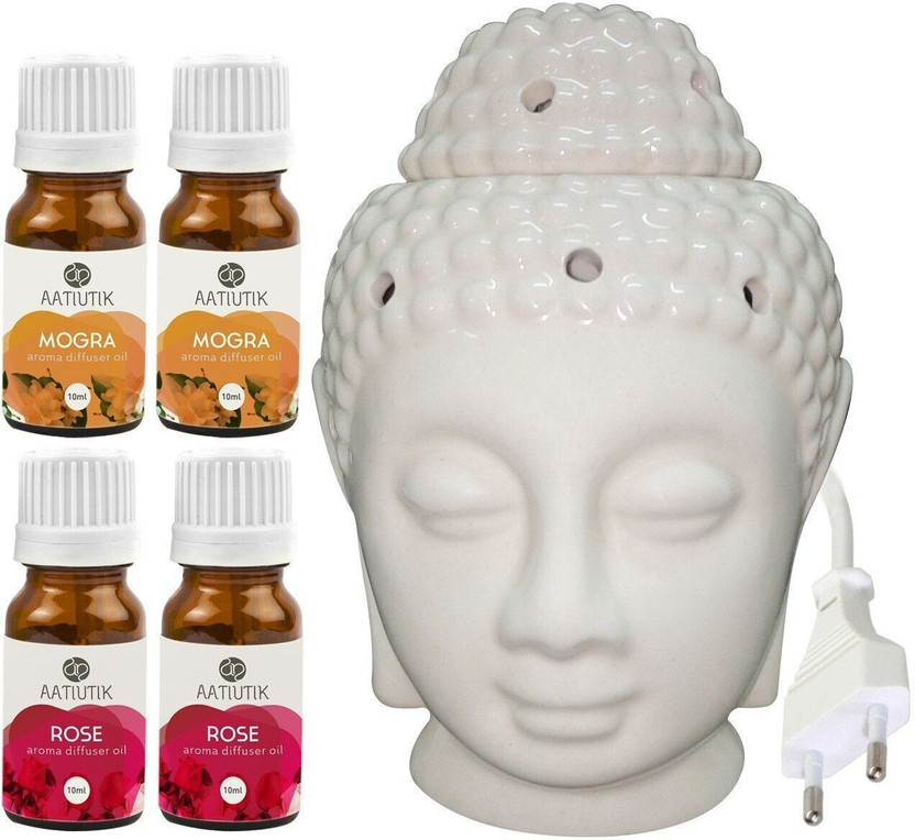 Aatiutik Mogra Diffuser, Aroma Oil, Diffuser Set AT-EBUDDHAINDIAN-2MOG-2RS(4 x 10 ml)