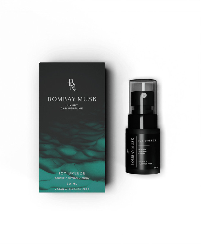 Bombay Musk OCEAN AF Spray Icy Breeze Spray Icy Breeze Luxury Car Perfume | Long Lasting Car Fragrance & Car Freshener | Alcohol Free & Plant Based | 60+ Days | 200+ Sprays | Perfume for Car(30 ml)