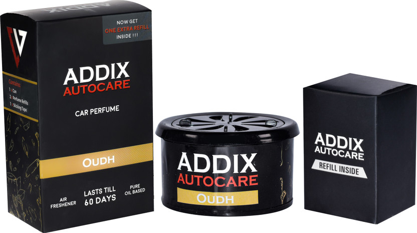 Addix Auto Care Oudh Car Freshener Blocks Organic Leak Proof Perfume With Extra Refill Inside(80g)(2 x 40 g)