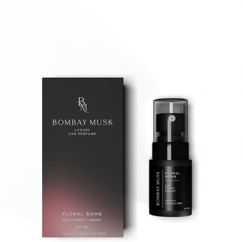 Bombay Musk Floral Bomb Spray Floral Bomb Luxury Car Perfume | Long Lasting Car Fragrance & Car Freshener | Alcohol Free & Plant Based | 60+ Days | 200+ Sprays | Perfume for Car(30 ml)