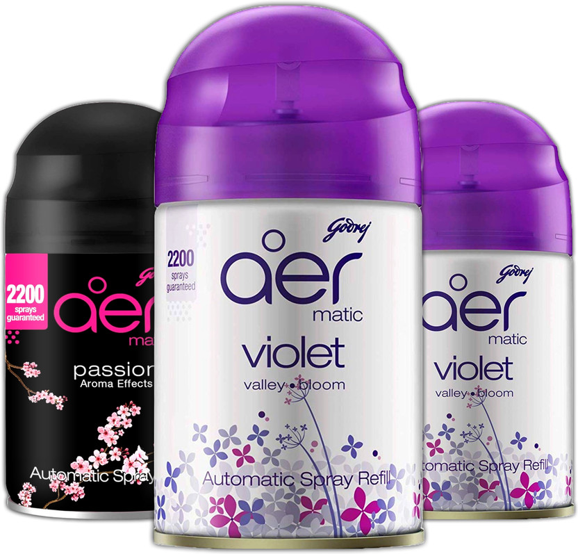 Godrej Godrej Aer Matic Passion I Violet I Violet Room Freshner Car Freshener Refill MATIC(3 x 215 ml) - Flipkart Deal
