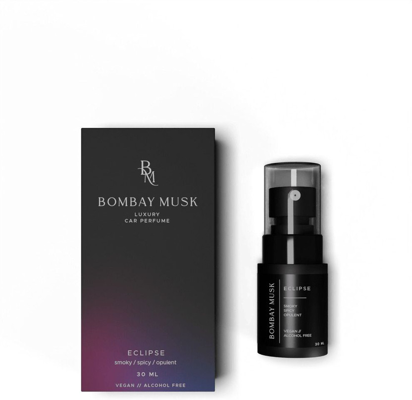 Bombay Musk Eclipse Spray Eclipse Luxury Car Perfume | Long Lasting Car Fragrance & Car Freshener | Alcohol Free & Plant Based | 60+ Days | 200+ Sprays | Perfume for Car(30 ml)