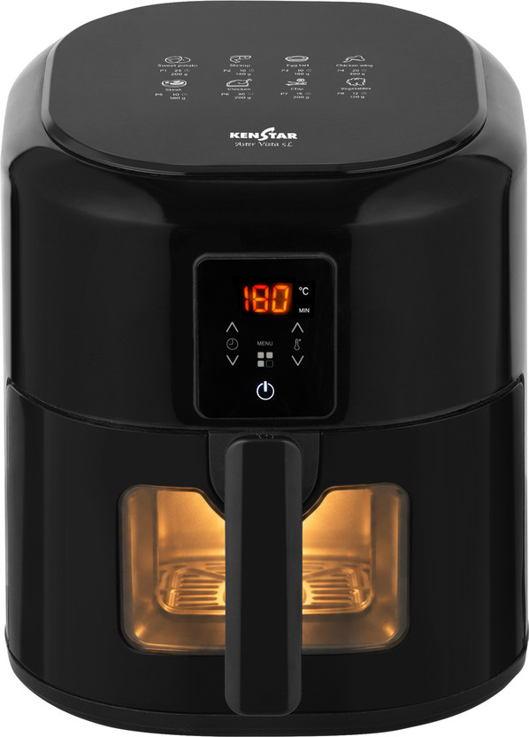 Kenstar Aster Vista 5L Digital Air Fryer | See Through | 2 Year Warranty | 1400W Air Fryer(5 L)