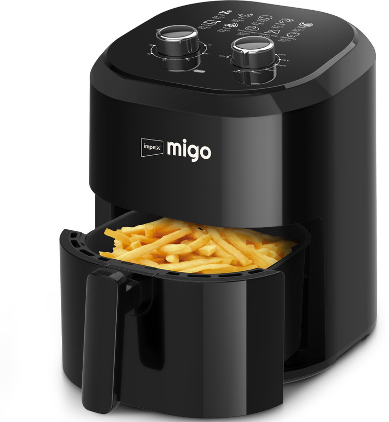 IMPEX Nutrifry 7 in 1 Function, Uses up to 90% Less Fat 1150 W, Cyclonic Air Flow Cooking, Smart Touch Display (Black) Air Fryer(4.5 L)