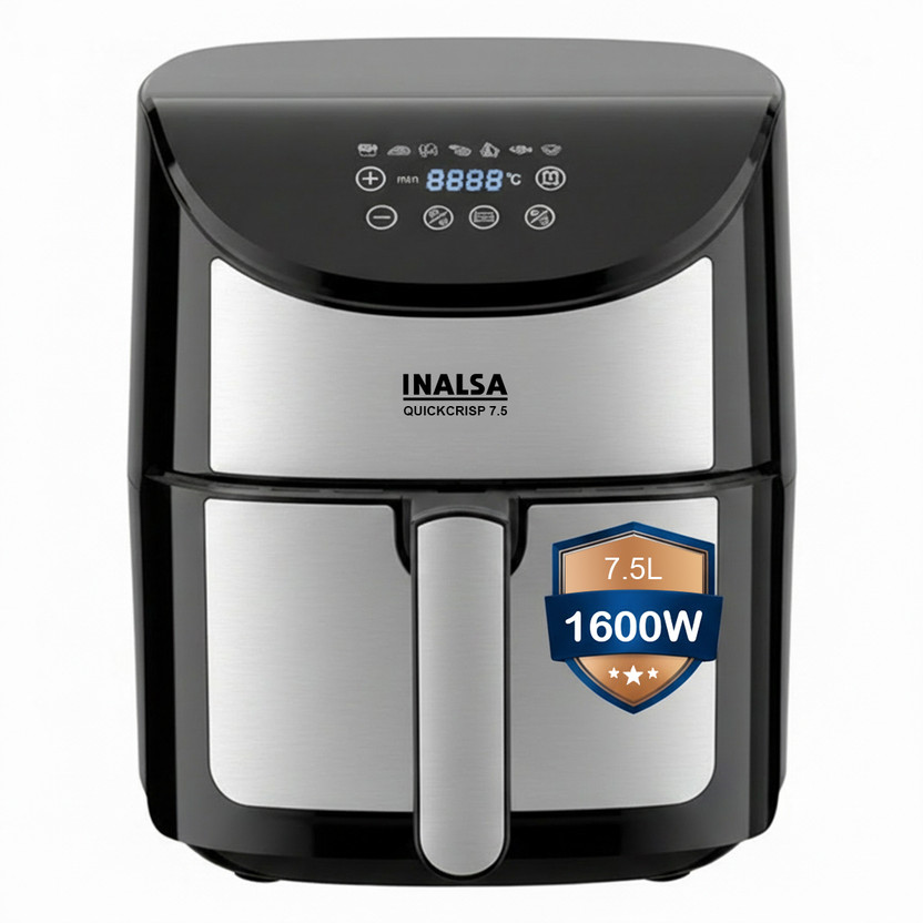 Inalsa QuickCrisp 7.5 Air Fryer For Home With Digital Control &7 Preset Air Fryer(7.5 L)
