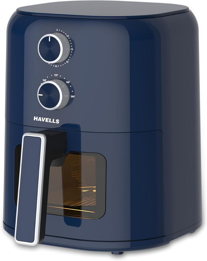 HAVELLS Prolife Brio Air Fryer 4.2 L | Aero Crisp Technology for Air Circulation Aero Crisp Technology for Air Circulation See Through Window Non-Stick Silicon Coated Basket Adjustable Temperature and Time Air Fryer(4.2 L)