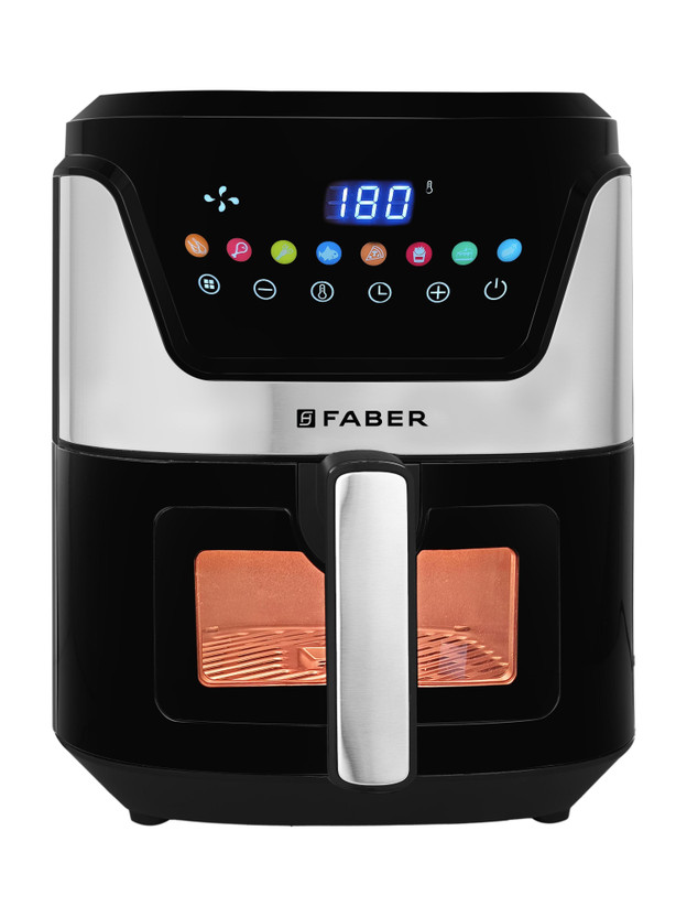 FABER FAF 6.0L NEO BK 1500W Air Fryer| 8 Preset Menu, LED Display & Touch Control Air Fryer(6 L)