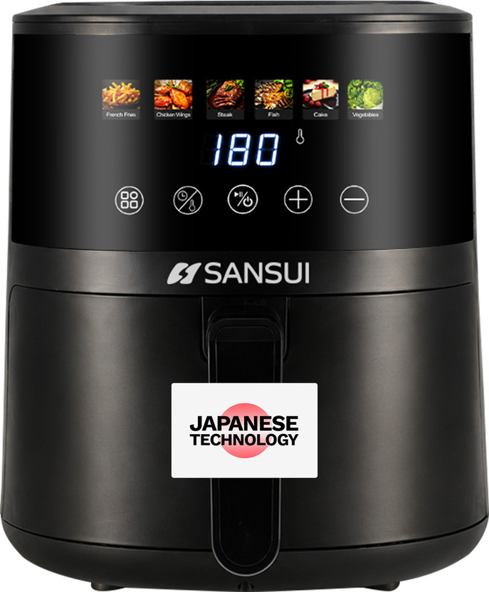 Sansui Kurkura Magic 5L With 85% Less Oil Consumption, Digital Touchscreen with Color Display, Non-Stick Basket Air Fryer(5.1 L)