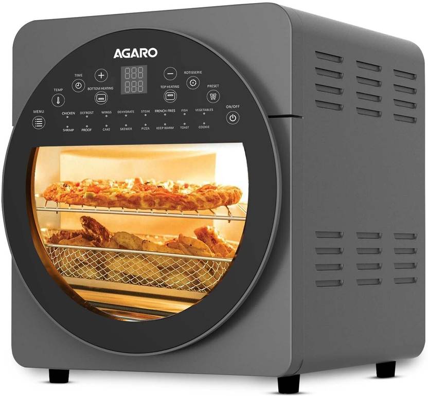 AGARO Elite Air Fryer, OTG, Oven, Toaster, Rotisserie, 14.5 L, Dark