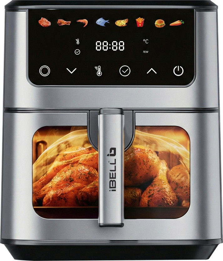 iBELL AEROFRY650 Air Fryer 8 Preset Modes Touch Screen Adjustable Temp, Time Oil Free Air Fryer(6.5 L)
