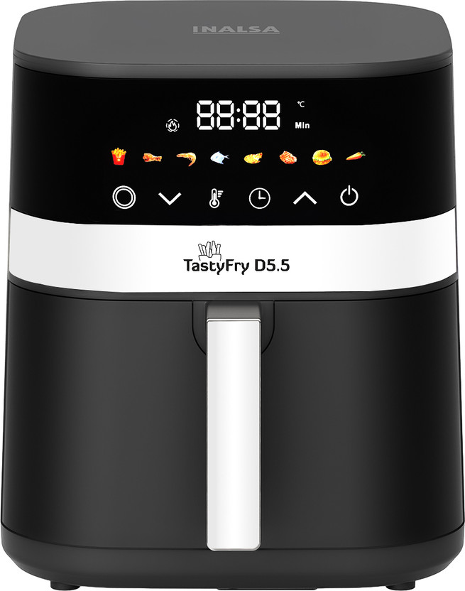 Inalsa Tasty Fry D5.5 |1400W|Air Crisp Technology|Air fry,Bake,Roast,Reheat,Dehydrate Air Fryer(5.5 L)