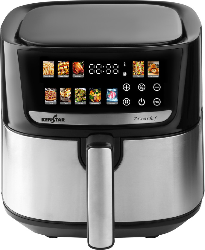 Kenstar PowerChef 6L with See Through Window Preset Menus Non-Stick Pan 2 Years Warranty Air Fryer(6 L)