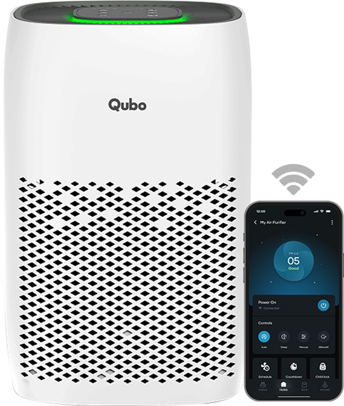 Qubo Smart Air Purifier Q200 | 200 Sqft | HEPA 13 | App & Voice Control Room Air Purifier(White)