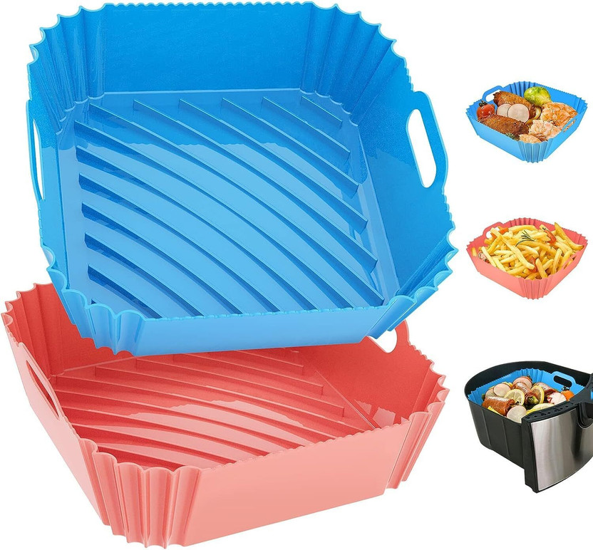 kashtabhanjan online mart Pack Of 1 Silicone Fryer Tray – Square Fit for Most Air Fryers Air Fryer(1 L)