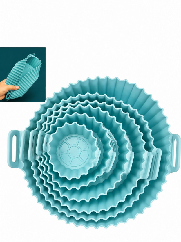 RHHG E COM 6 pcs Reusable Air Fryer Silicone Baking Mould Pot Liner Baking Basket @ Airfryer Tray
