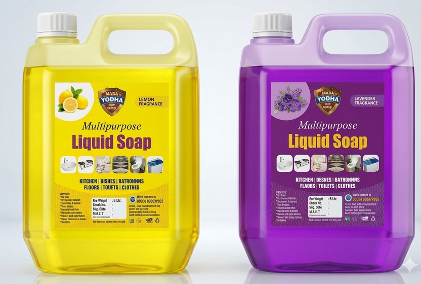 Maha Yodha Multipurpose Liquid Soap | Lemon & Lavender Fragrance | 5L X 2(10 L)