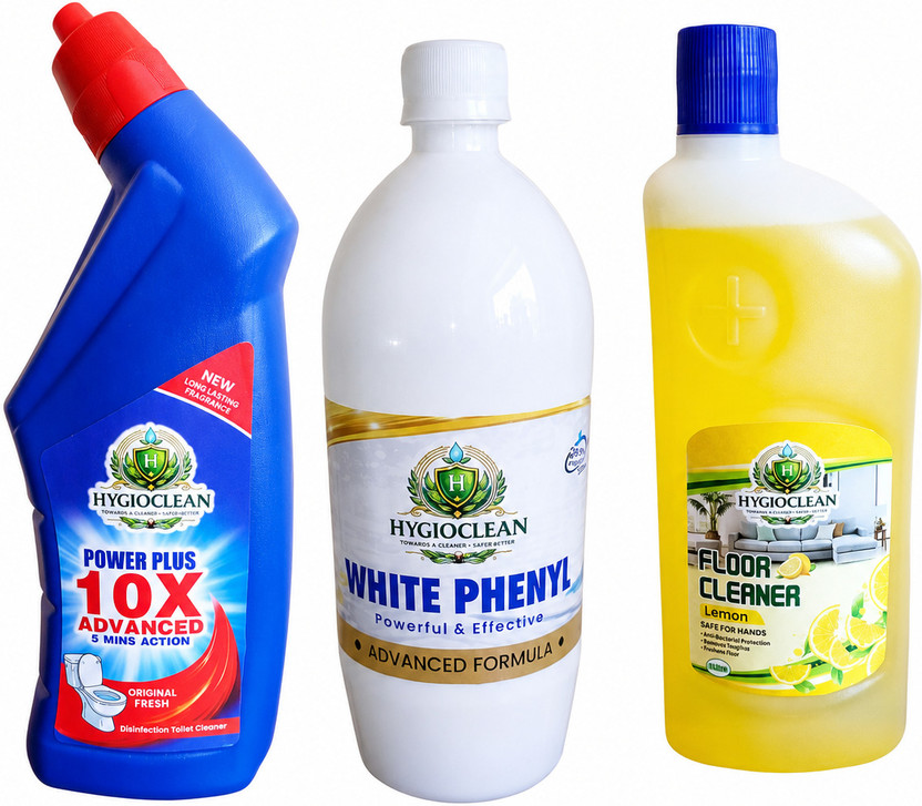 Hygioclean Hygioclean Household Cleaning Combo Pack of 3 Toilet Cleaner, Floor Cleaner, Phenyl(2000 ml) - Flipkart Deal