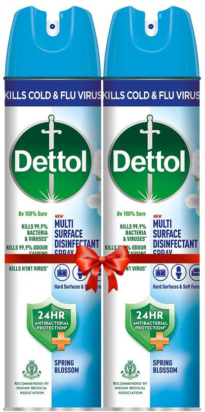 Dettol Disinfectant Sanitizer Spray|24 hrs Antibacterial protection|(Spring Blossom)(450 ml)