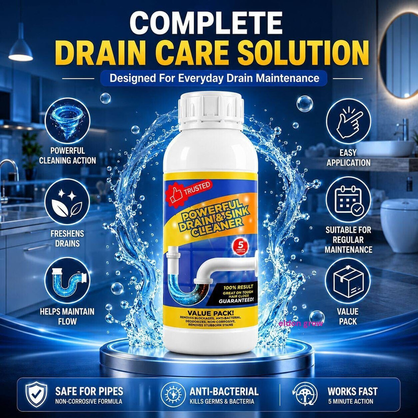 eldon eldon grow Ultra Strength - Drain Cleaner & Clog Remover Sink Powerful Powder 100gm(100 g) - Flipkart Deal