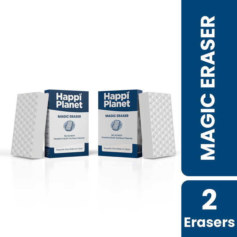 Happi Planet Magic Eraser Sponge | Pack of 2 | No Scratch Multi-Surface Cleaning Sponge(2 Tablets)