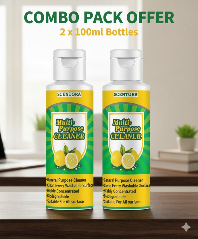 SCENTORA Natural Lemon Cleaner | Multi-Use Surface Cleaner | Non-Toxic & Gentle Formula(200 ml)