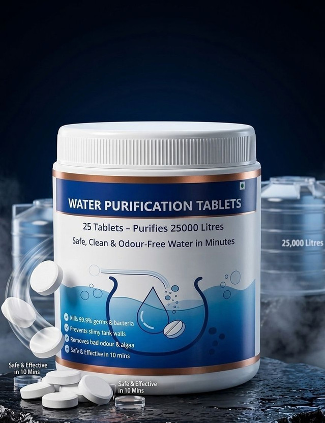 SHOPPYBEA Chlorine Water Purification Tablets | Scientifically Proven(25 Tablets)